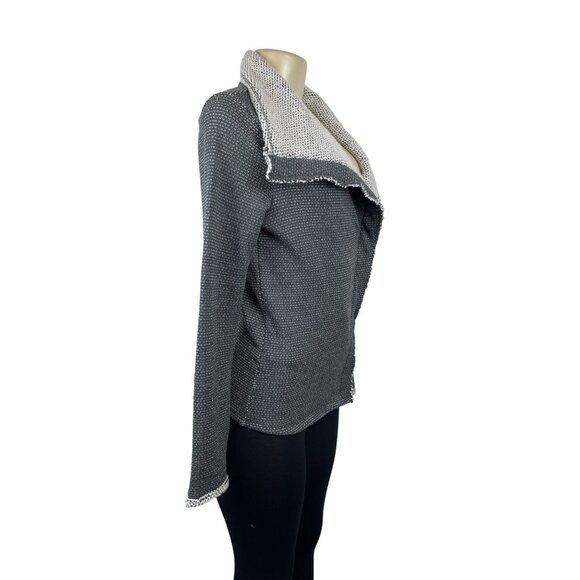 Lilla P Women's Grey Long Sleeve Knitted  Overlap Zip Jacket  Sz XS - Picture 2 of 7